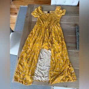 Floral Patterned Romper / dress in mustard